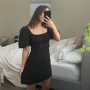 Forever21 puff sleeve black dress